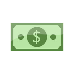 Dollar currency symbol banknote icon.