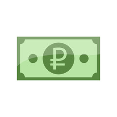 Russia currency symbol banknote icon.