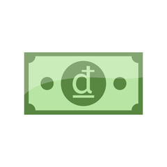 Vietnam's currency symbol banknote icon.