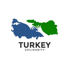 Turkey Solidarity vector logo template. This design use map and hand symbol. Suitable for community.