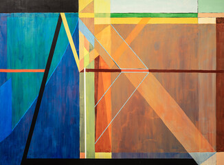  A geometric abstract painting; one of a series.
