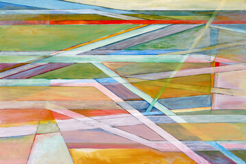 An original abstract painting; an aerial view.