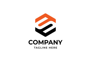 Initial FS or SF hexagonal logo design vector illustration