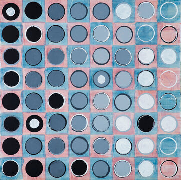 An abstract grid painting with going from dark to light