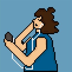 Pixel art style vector illustration