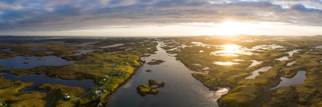 Locheport Aerial Isle of North Uist Loch Outer Hebrides Scotland