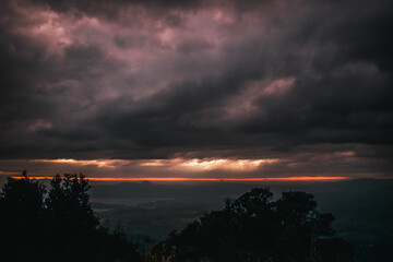 sunset over the river