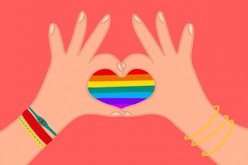 Heart shaped hands illustration