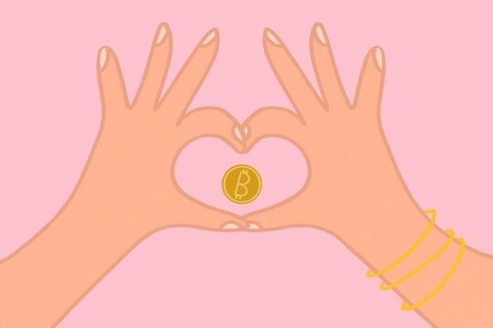Heart shaped hands with money coin