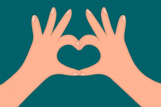 Heart shaped hands illustration
