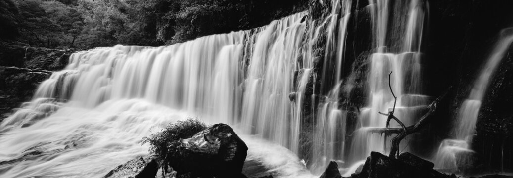 Sgwd Isaf Clun-Gwyn Waterfall Four falls brecon beacons wales bl