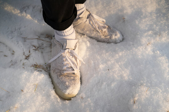 Sneakers In Snow