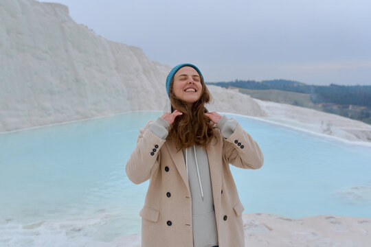 tourist in pamukkale