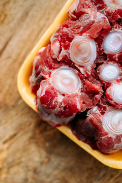 oxtail cross sections close up