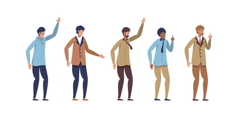 Obraz premium Set of male office workers.