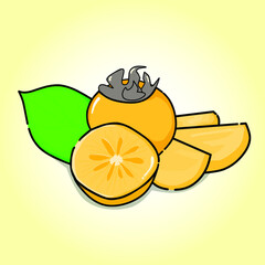 Fresh cartoon persimmon