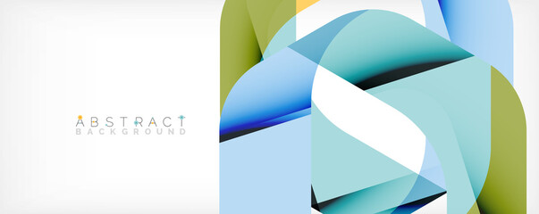 Geometric abstract background - multicolored abstract shapes on white. Vector Illustration For Wallpaper, Banner, Background, Landing Page