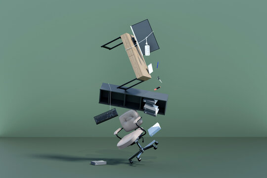 Work office and workplace balance concept