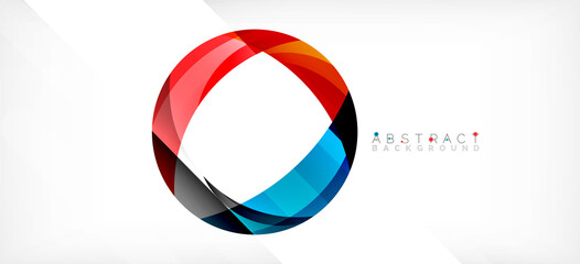 Obraz premium Geometric abstract background. Circle created with overlapping color shapes. Vector Illustration For Wallpaper, Banner, Background, Landing Page