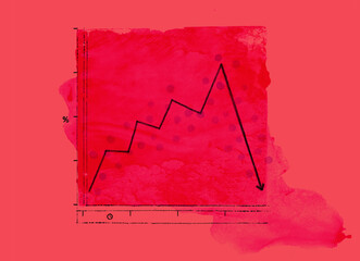 Falling Graph Illustration, Economic Regression