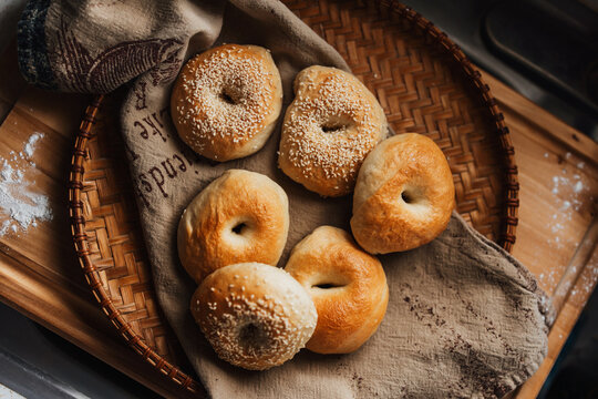Homemade Sesame Bagels