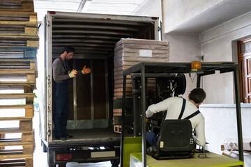 Employees at work in the warehouse
