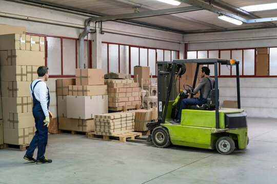 Employees at work in the warehouse
