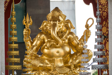 The Ganesha Shrine, located in front of Central World in Bangkok, Thailand, is considered a master of intellect and wisdom who praying to be blessed for Luck and Success