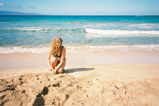 Teen Girl By Ocean 