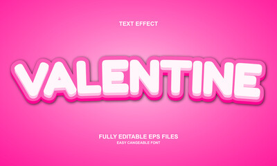 editable text effect valentine