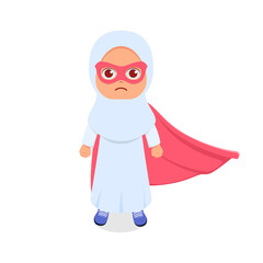 Vector illustration of the girl who became a superhero	
