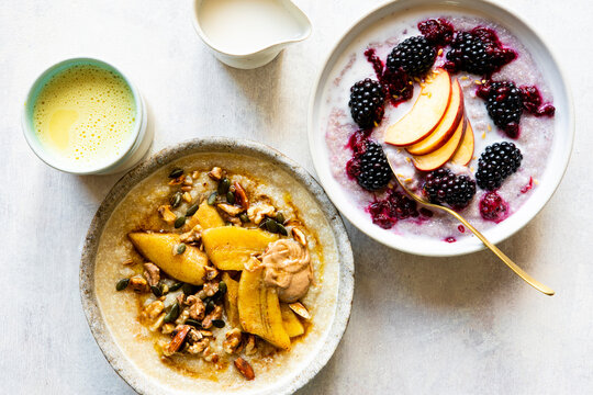 Breakfast porridge with fruits
