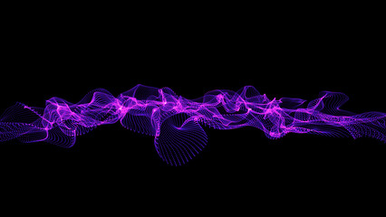 black abstract background with purple fluid. minimalistic dark background with purple particles. 