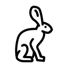 hare animal line icon vector. hare animal sign. isolated contour symbol black illustration