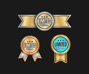 premium limited edition golden label or badge design