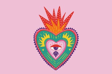 Sacred heart, love illustration