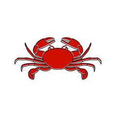 Crab Icon. Isolated crab on blank background. Vector illustration