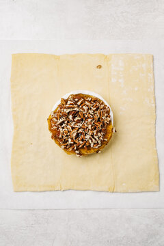 Fig pecan brie over puff pastry