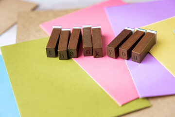 Letter stamps and "thank you"