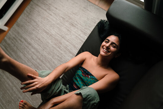 Hispanic woman smiling