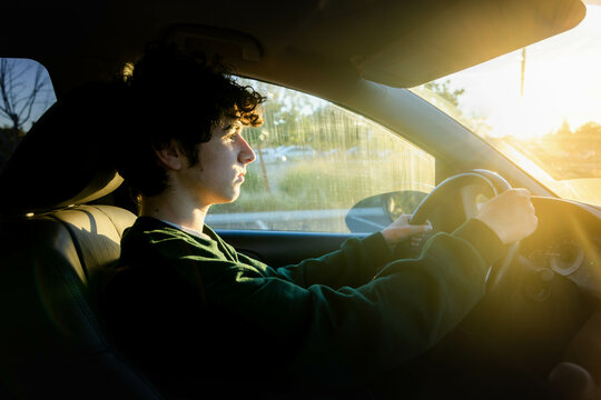 Proud teen driver with permit