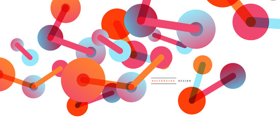 Abstract background. Round dots connected by lines. Trendy techno business template for wallpaper, banner, background or landing
