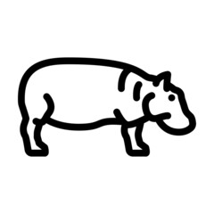 hippopotamus animal line icon vector. hippopotamus animal sign. isolated contour symbol black illustration