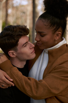 Romantic young couple at the park