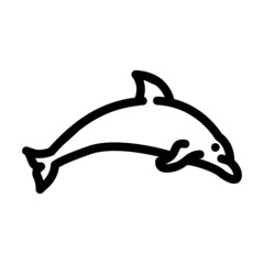 dolphin water mammal animal line icon vector. dolphin water mammal animal sign. isolated contour symbol black illustration