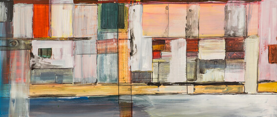 A rough study for a geometric abstract painting.