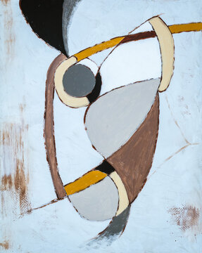 An abstract painting with roughly executed brushwork.