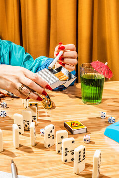 Retirement table games night/bingo, yahtzee dominos