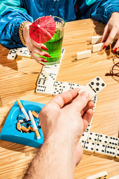 Retirement table games night/bingo, yahtzee dominos