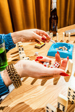 Retirement table games night/bingo, yahtzee dominos